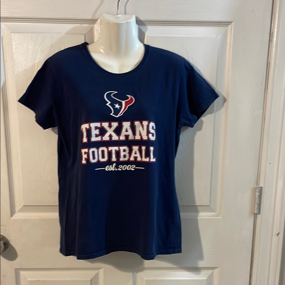 Texans Football Navy Blue Women's Short Sleeve Tee